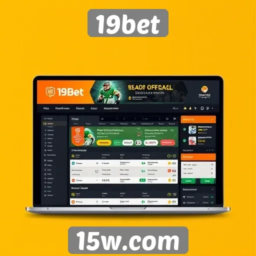 Interface de usuário do site 19bet